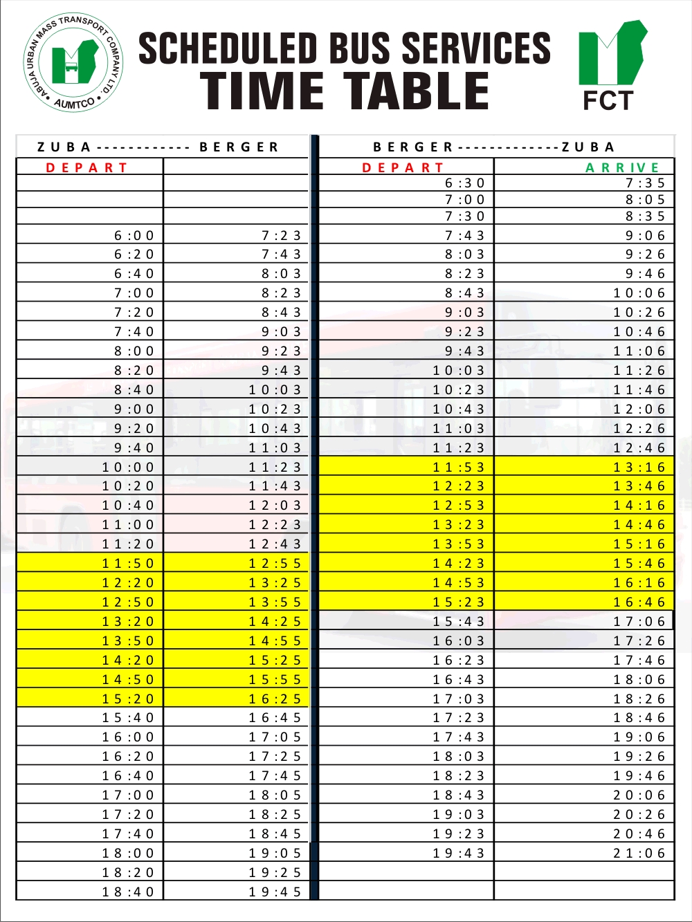 Download Timetable